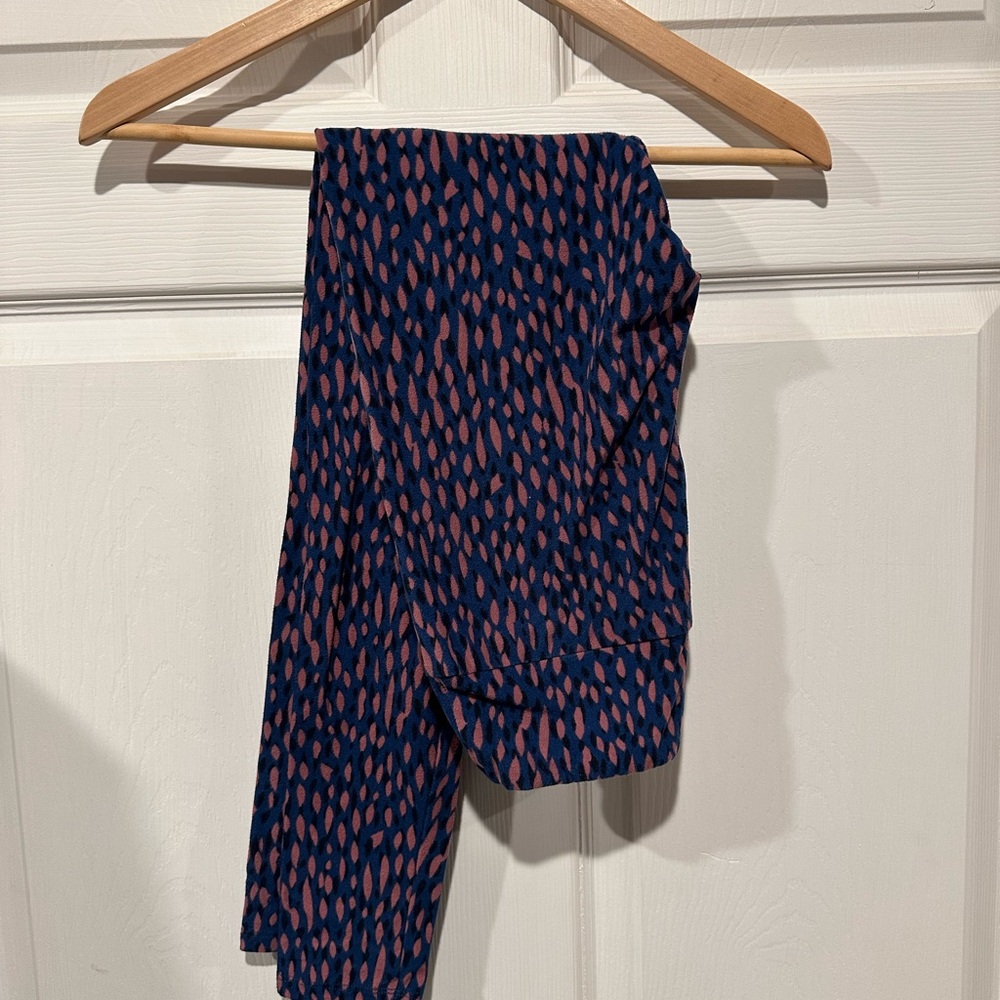 LuLaRoe Blue and Pink Patterned Leggings